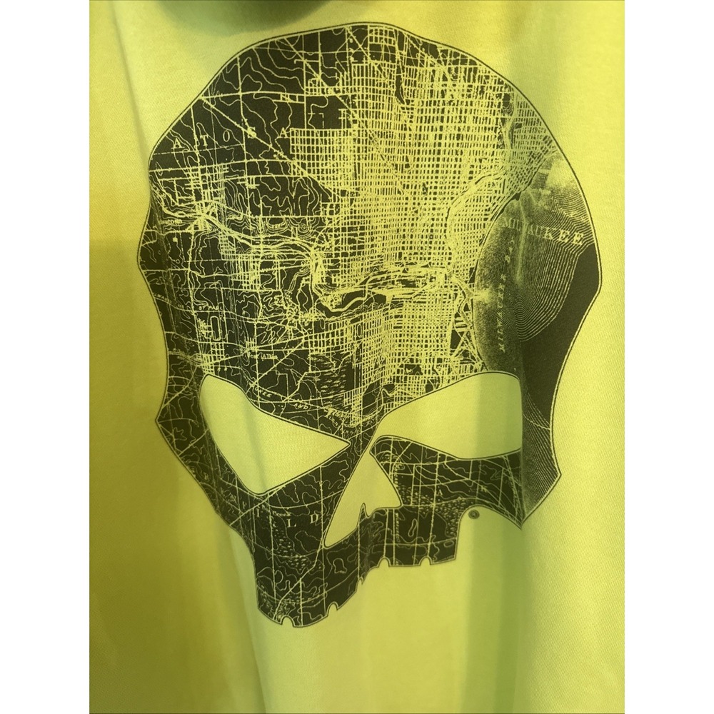 Harley Davidson Willie G Skull Raglan Hoodie‎ Wild Lime Size 3XL - Picture 5 of 14